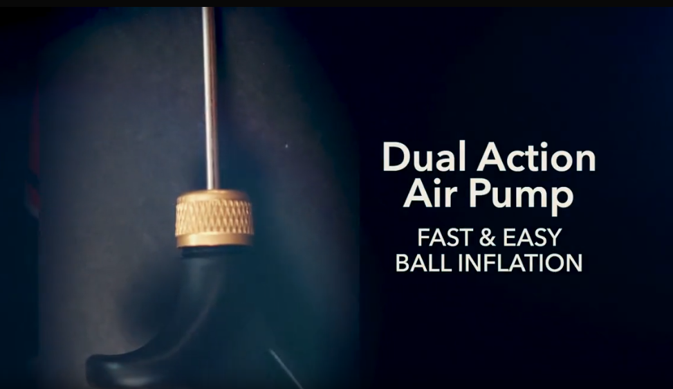 Included dual-action air pump for fast and easy ball inflation